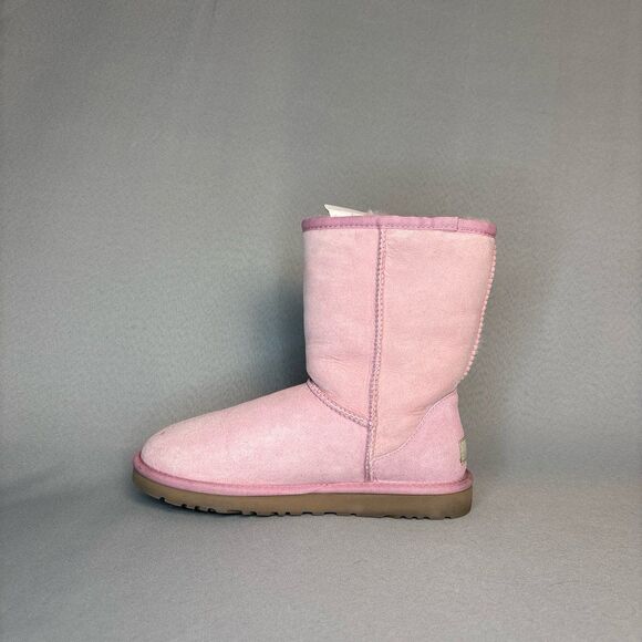 Womens UGG Boots Classic Short Pink MAU Coquette Festival Suede RARE Size 7 - Picture 8 of 12